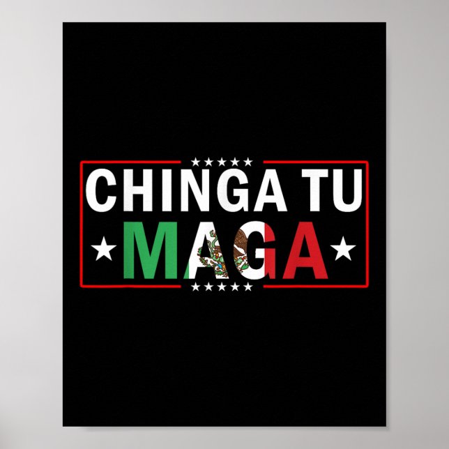 Affiche Conception du drapeau Chinga Tu Mexico (Devant)