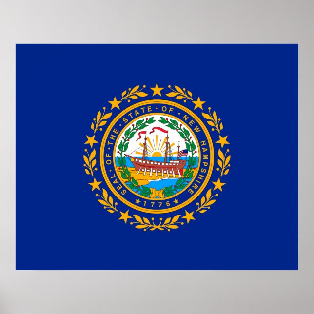 Affiche Conception du drapeau d'état du New Hampshire (Devant)