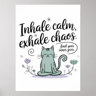 Affiche Conception d'un livre de dessin de chat méditation