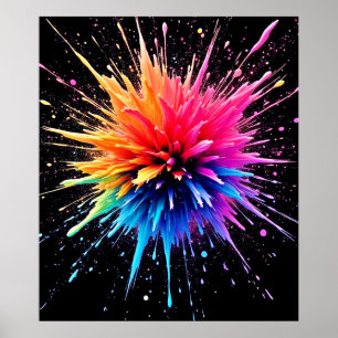 Affiche Conception dynamique des explosions de couleurs