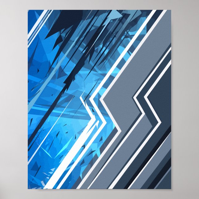Affiche Conception dynamique des flux géométriques Abstrai (Devant)