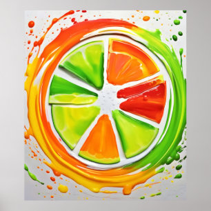 Affiche Conception Éclaboussure de Citron