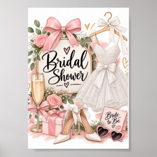 Affiche Conception élégante de panneau de bains de mariée