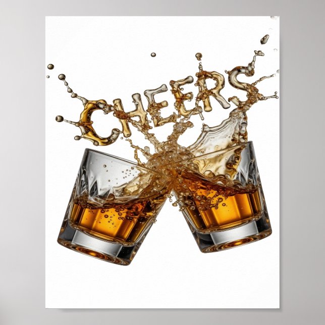 Affiche Conception élégante Gold CHEERS (Devant)