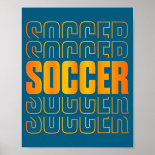 Affiche Conception Empilée Football Or Amateurs de Footbal