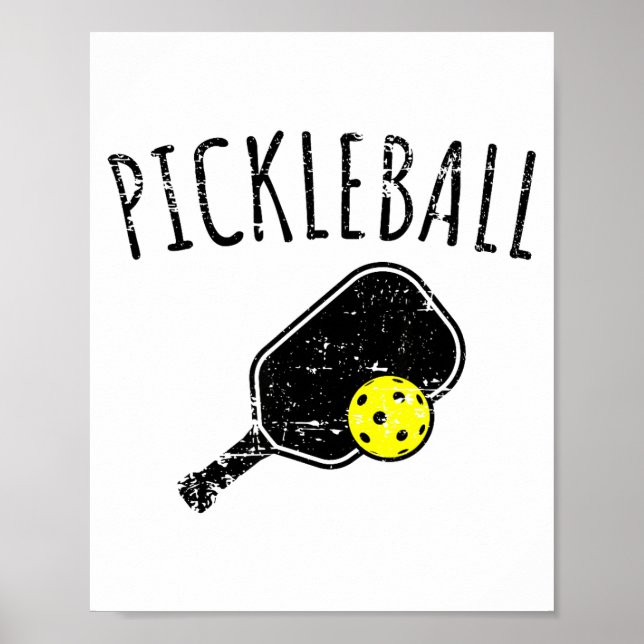 Affiche Conception en détresse de pickleball  (Devant)