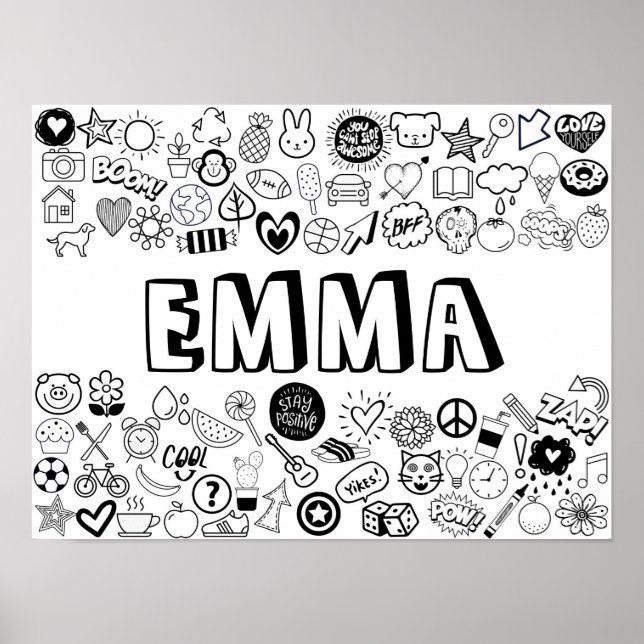 Affiche Conception en ligne "EMMA" Color-it-Yourself (Devant)