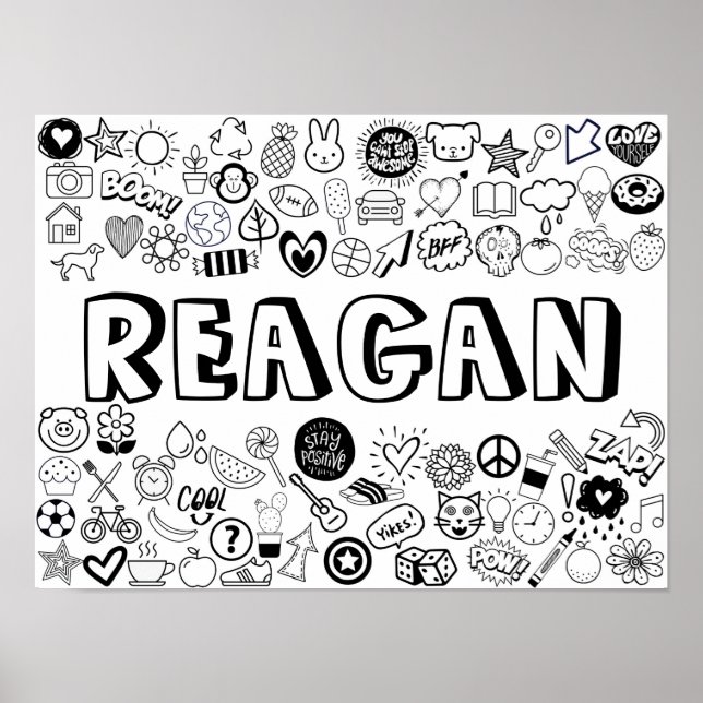 Affiche Conception en ligne "REAGAN" Color-it-Yourself (Devant)