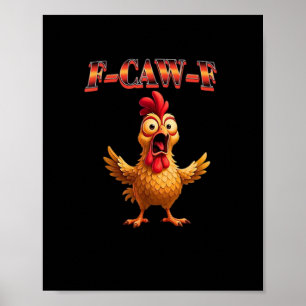 Affiche Conception esthétique classique de poulet drôle F 