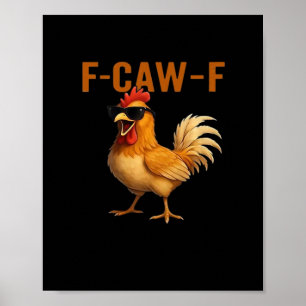 Affiche Conception esthétique classique de poulet F-Caw-F