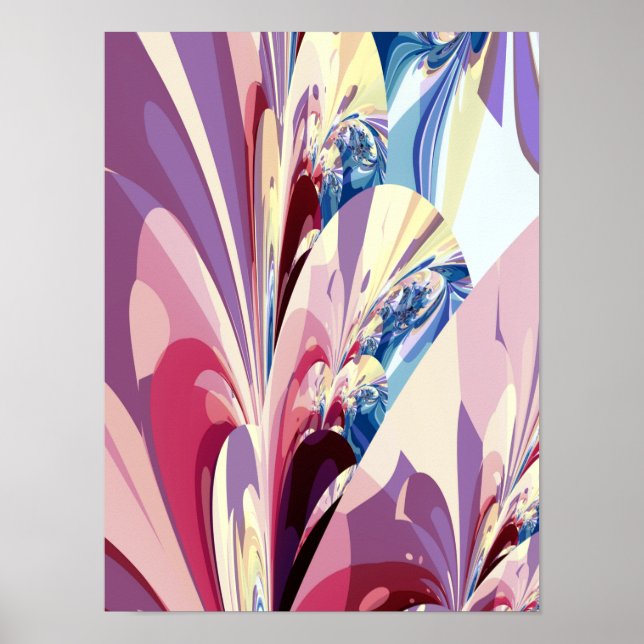 Affiche Conception florale abstraite (Devant)