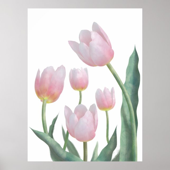Affiche Conception florale de tulipes pastel (Devant)