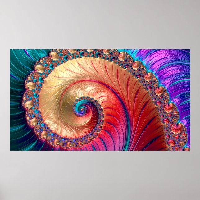 Affiche Conception fractale générée par ordinateur Abstrai (Devant)