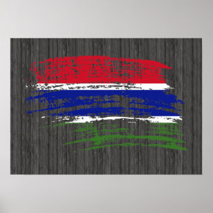 Affiche Conception gambienne fraîche de drapeau