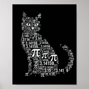 Affiche Conception geek amateur de maths de chat drôle