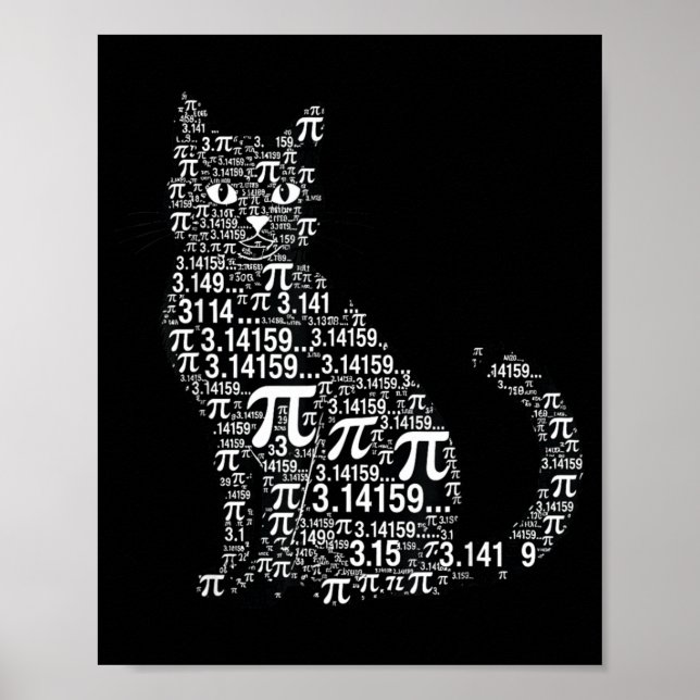 Affiche Conception geek amateur de maths de chat drôle  (Devant)