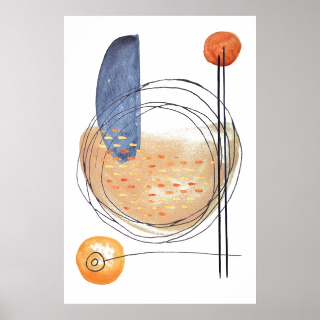 Affiche Conception géométrique abstraite moderne Formes li (Devant)