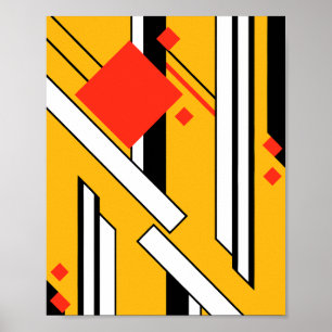 Affiche Conception Géométrique avec Lignes Audacieuses & D