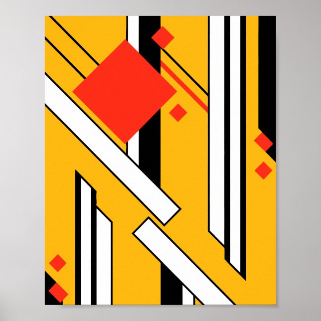 Affiche Conception Géométrique avec Lignes Audacieuses & D (Devant)
