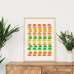 Affiche Conception géométrique des agrumes brillants moder<br><div class="desc">Un design graphique coloré et fruité et ludique motif de demi-cercle "hills" une jolie palette de couleurs d'agrumes d'orange,  jaune et vert.</div>