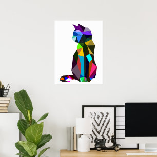 Affiche Conception géométrique des chats WPAP   Imprimable
