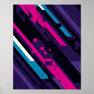 Affiche Conception géométrique diagonale Abstraite Edgy