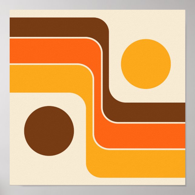 Affiche Conception géométrique du style rétro de la mi-ann (Devant)