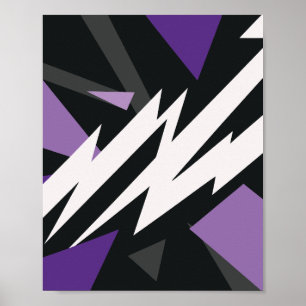 Affiche Conception géométrique électrique violet et noire