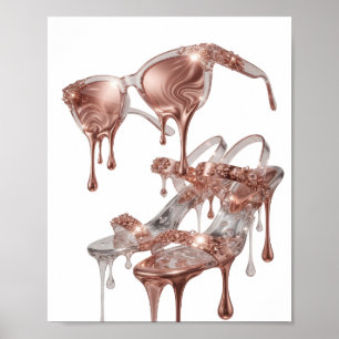 Affiche Conception GLAMOUR OR ROSE Or chic