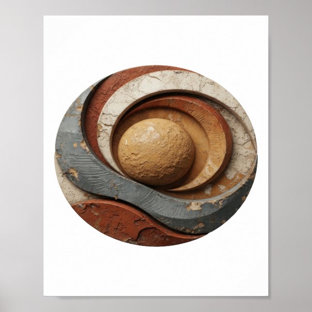 Affiche Conception graphique ART ABSTRAIT Argent Chic (Devant)
