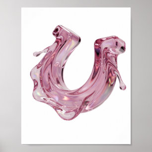 Affiche Conception graphique ART ABSTRAIT Rose GRAS