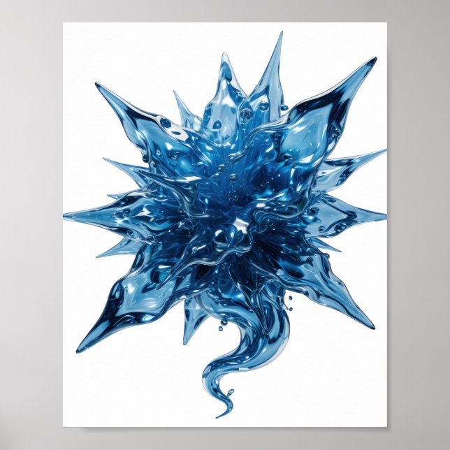 Affiche Conception graphique Balle d'EAU Bleu vif (Devant)