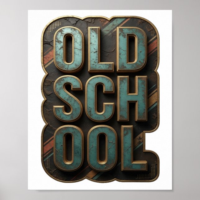 Affiche Conception graphique Chic Gold OLD SCHOOL (Devant)