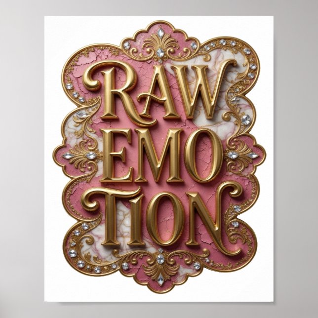 Affiche Conception graphique Crisp Gold RAW EMOTION (Devant)