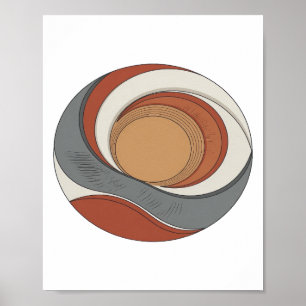 Affiche Conception graphique d'art abstrait gris WITTY v2