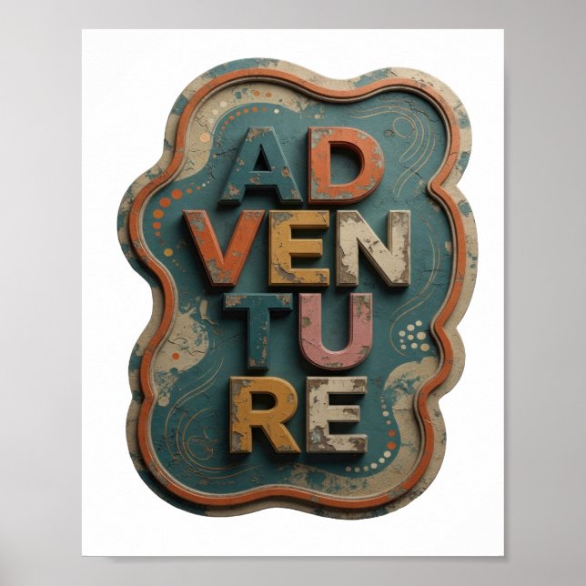 Affiche Conception graphique d'aventure orange chic (Devant)