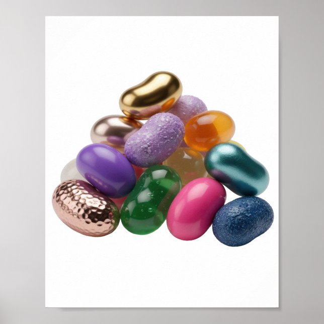 Affiche Conception graphique de bonbons brillants argentés (Devant)