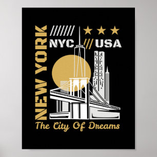 Affiche Conception graphique de voyage de la skyline de Ne