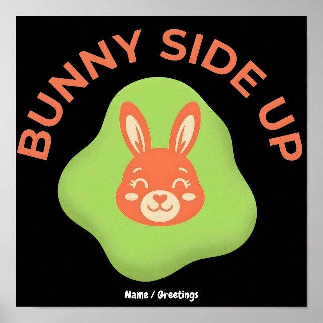Affiche Conception Graphique d'Oeuf de Pâques Rétro Bunny  (Devant)