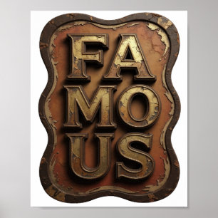 Affiche Conception graphique FAMOUS Witty Gold