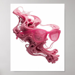 Affiche Conception graphique FLOATING GLASSES Argent propr