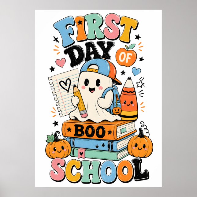 Affiche Conception graphique Halloween de rentrée scolaire (Devant)