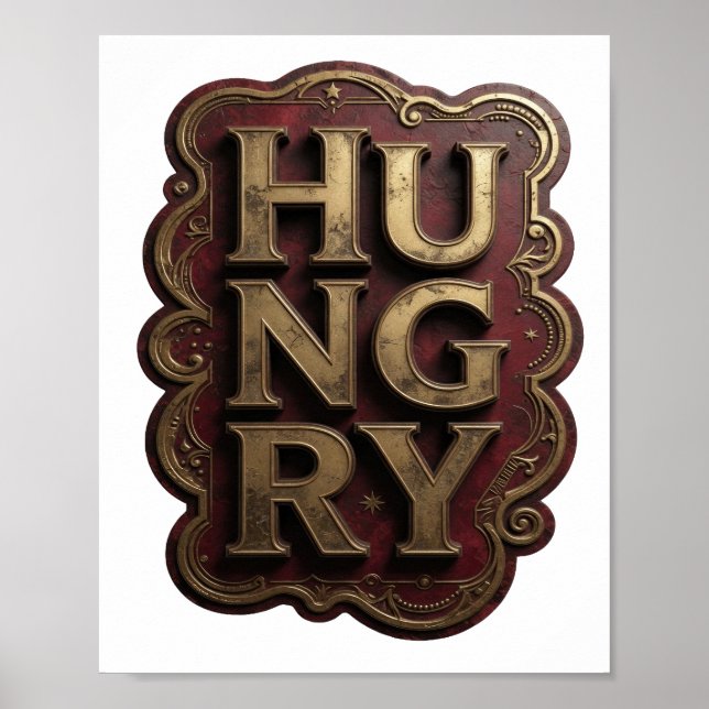 Affiche Conception graphique HUNGRY Witty Gold (Devant)