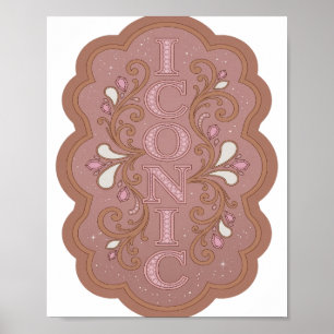 Affiche Conception Graphique ICONIQUE Rose Dynamique