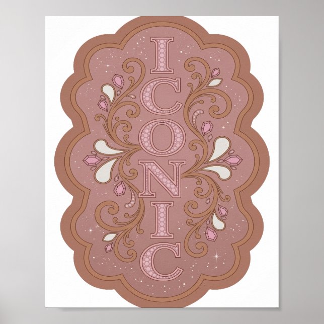 Affiche Conception Graphique ICONIQUE Rose Dynamique (Devant)