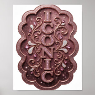 Affiche Conception graphique ICONIQUE rose vif