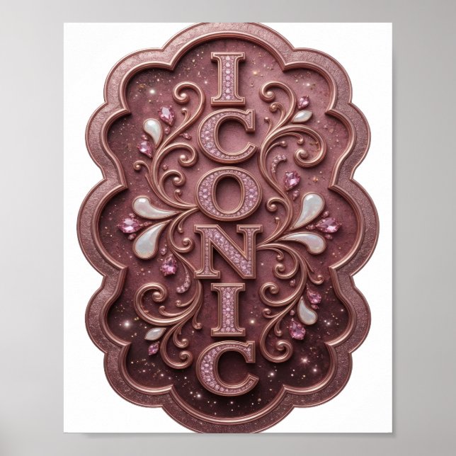 Affiche Conception graphique ICONIQUE rose vif (Devant)
