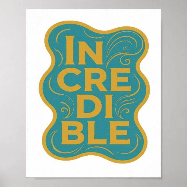 Affiche Conception graphique INCROYABLE jaune élégant (Devant)