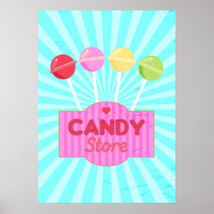 Affiche Conception graphique Retro Candy Store Pastel Loll