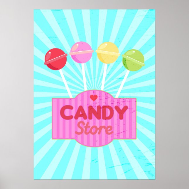 Affiche Conception graphique Retro Candy Store Pastel Loll (Devant)